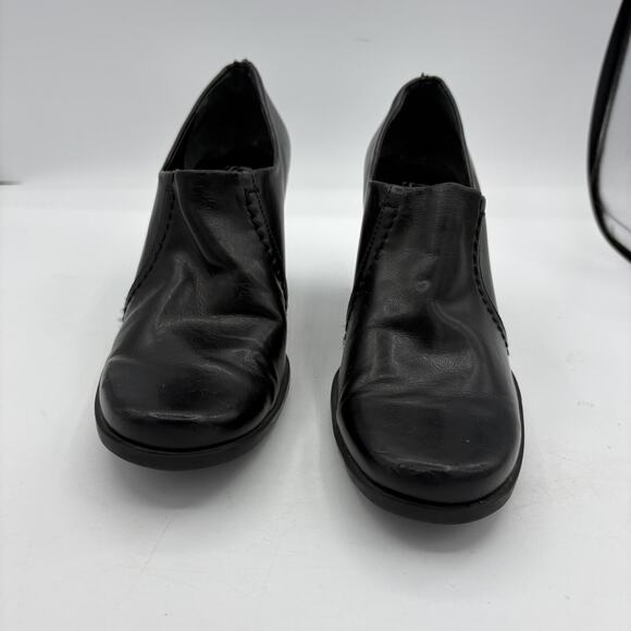 Franco Sarto Shoes Womens Size 6 M Black Chunky Heel Loafers Work - Picture 4 of 11
